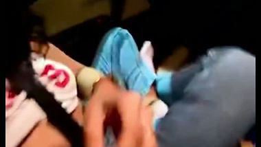 Outdoor sex of a guy sucking a girl’s boobs in a car