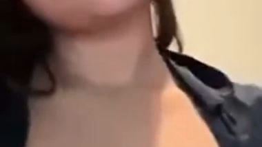 Sexy IT babe enjoys video call sex with her horny colleague