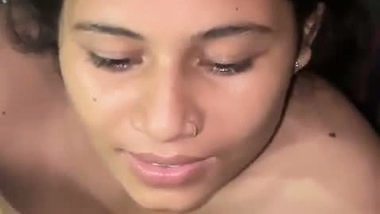 Young girl strips and sucks a dick in desi porn