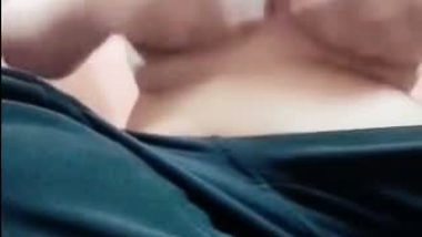 Milky white boobs playing of cute Indian girlfriend